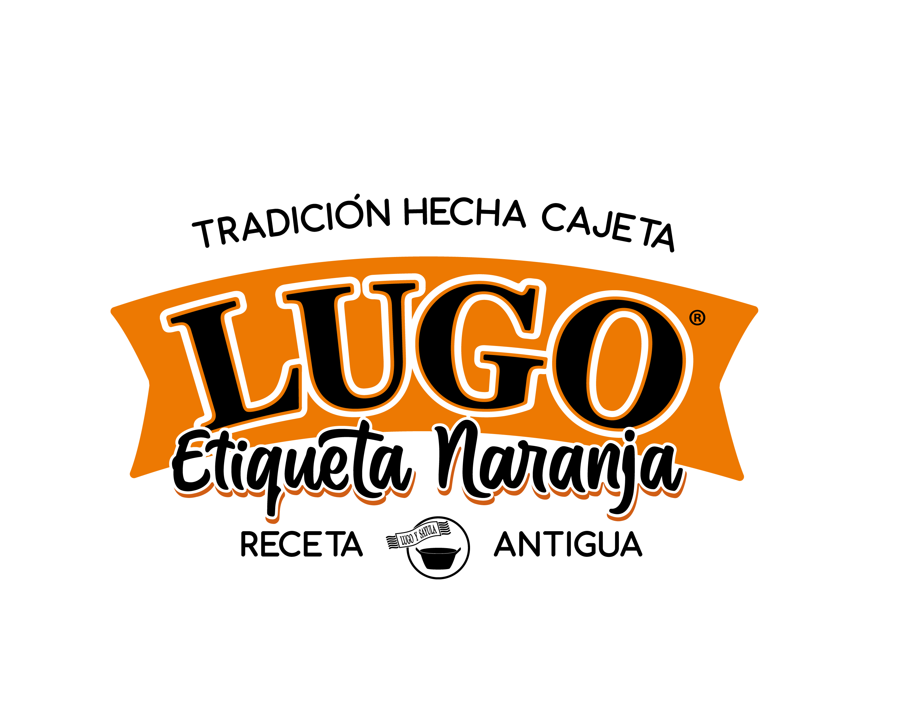 Cajetas Lugo y Sayula Etiqueta Naranja Logo